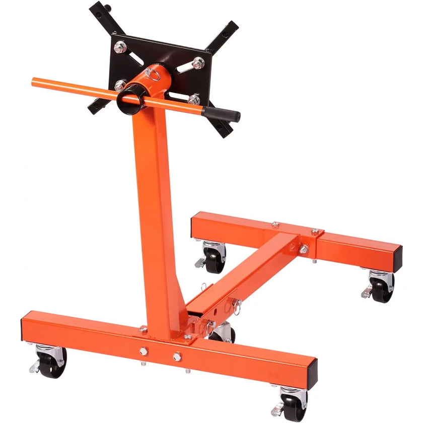 VEVOR Engine Stand, 1500LBS Rotating Engine Stand with 360 Degree Adjustable Head, Folding Steel Engine Block Stand, 5-Caster, 4 Adjustable Arms, for Vehicle Maintenance