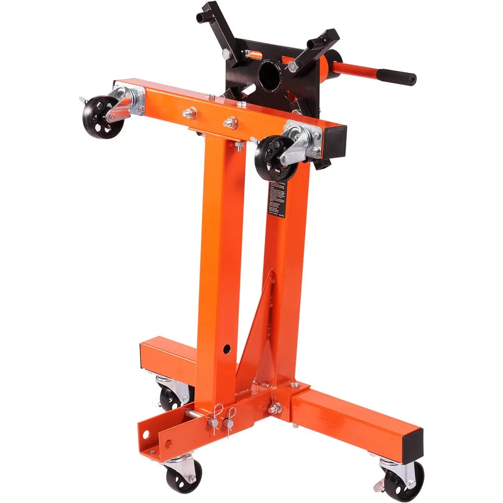 VEVOR Engine Stand, 1500LBS Rotating Engine Stand with 360 Degree Adjustable Head, Folding Steel Engine Block Stand, 5-Caster, 4 Adjustable Arms, for Vehicle Maintenance