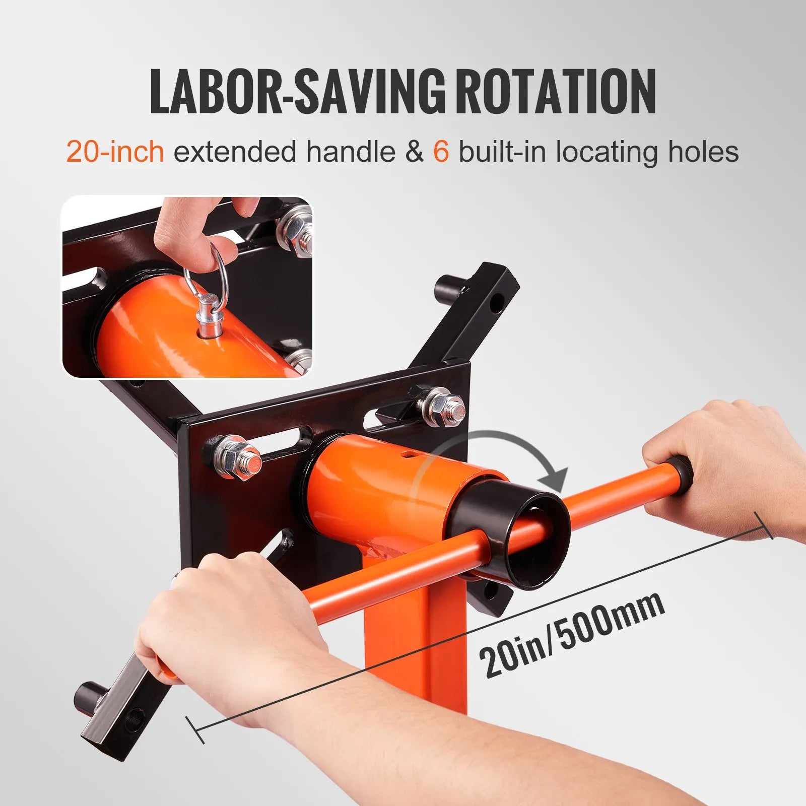VEVOR Engine Stand, 750LBS Rotating Engine Stand with 360 Degree Adjustable Head, H-shaped Steel Engine Block Stand, 4-Caster, 4 Adjustable Arms, for Vehicle Maintenance