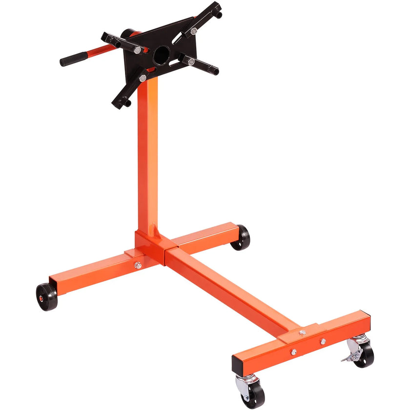VEVOR Engine Stand, 750LBS Rotating Engine Stand with 360 Degree Adjustable Head, H-shaped Steel Engine Block Stand, 4-Caster, 4 Adjustable Arms, for Vehicle Maintenance
