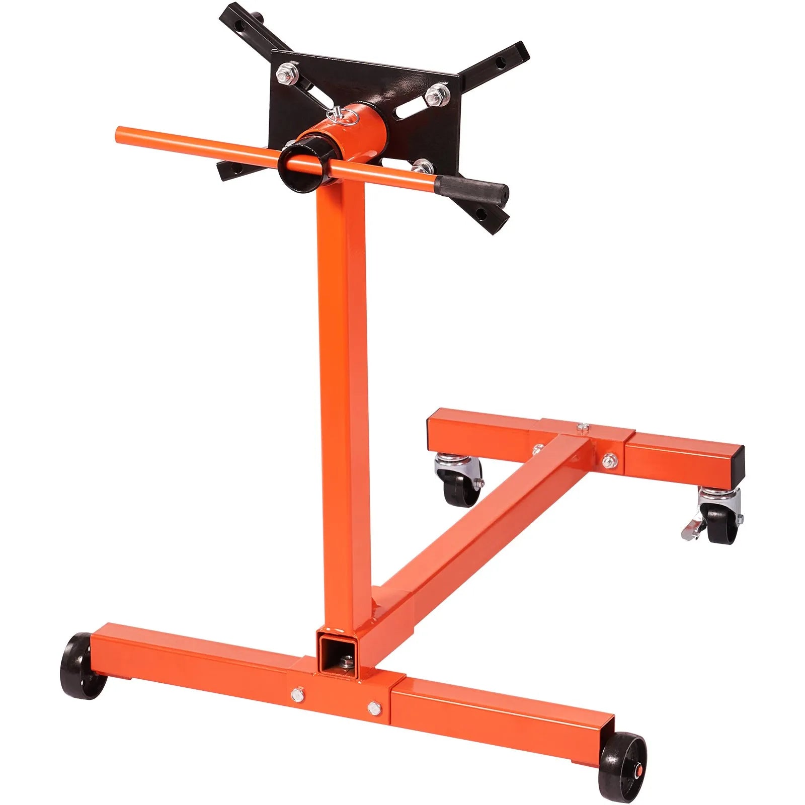 VEVOR Engine Stand, 750LBS Rotating Engine Stand with 360 Degree Adjustable Head, H-shaped Steel Engine Block Stand, 4-Caster, 4 Adjustable Arms, for Vehicle Maintenance