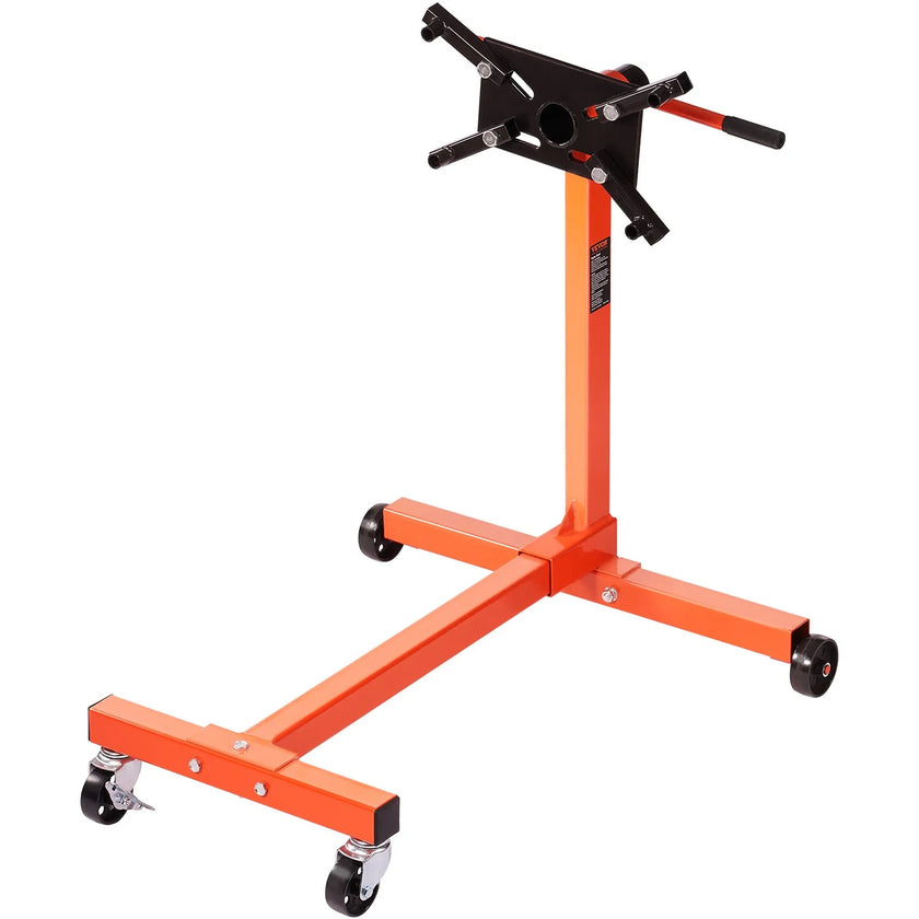 VEVOR Engine Stand, 750LBS Rotating Engine Stand with 360 Degree Adjustable Head, H-shaped Steel Engine Block Stand, 4-Caster, 4 Adjustable Arms, for Vehicle Maintenance