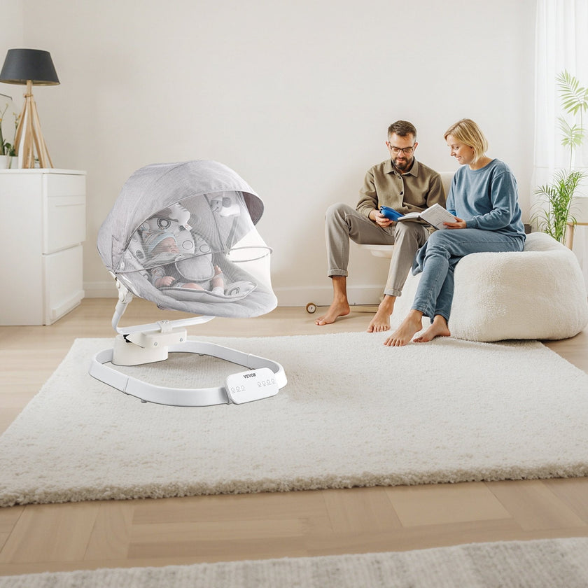 VEVOR Baby Swing for Infants 3 Speeds 3 Seat Positions Remote Control Bluetooth
