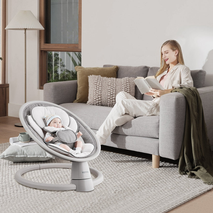 VEVOR Baby Swing for Infants 5 Speeds Remote Control Bluetooth Lullabies Cushion