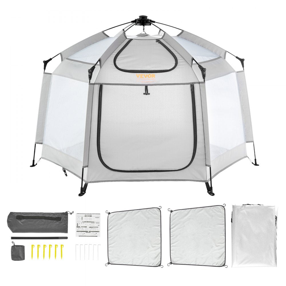 VEVOR Baby Playpen with Canopy, 59.8
