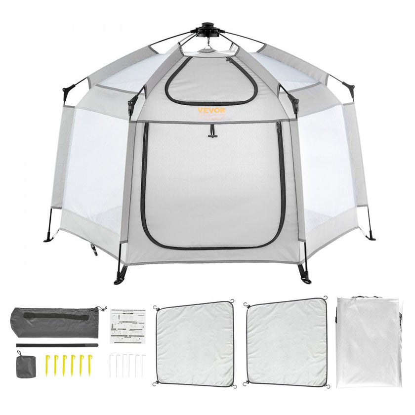 VEVOR Baby Playpen with Canopy, 59.8