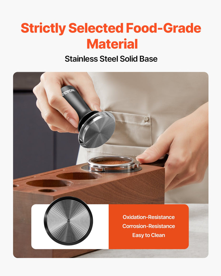 VEVOR 53mm Espresso Tamper Stainless Steel Coffee Tamper with Spring