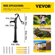 VEVOR Hand Water Pump w/ Stand, 15.7 x 9.4 x 53.1 inch Pitcher Pump & 26 inch Pump Stand w/ Pre-set 1/2