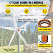 VEVOR Wind Turbine Generator, 12V/AC Wind Turbine Kit, 500W Wind Power Generator With MPPT Controller 5 Blades Auto Adjust Windward Direction Suitable for Terrace, Marine, Motor Home, Chalet, Boat