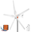 VEVOR Wind Turbine Generator, 12V/AC Wind Turbine Kit, 500W Wind Power Generator With MPPT Controller 5 Blades Auto Adjust Windward Direction Suitable for Terrace, Marine, Motor Home, Chalet, Boat
