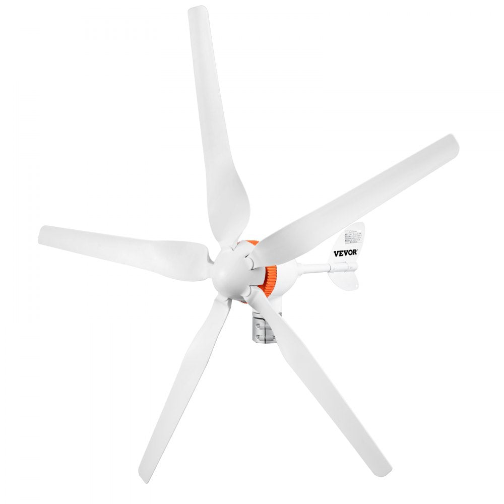 VEVOR Wind Turbine Generator, 12V/AC Wind Turbine Kit, 500W Wind Power Generator With MPPT Controller 5 Blades Auto Adjust Windward Direction Suitable for Terrace, Marine, Motor Home, Chalet, Boat