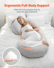 VEVOR Pregnancy Pillow C-Shaped Full Body Maternity Pillow Soft and Breathable
