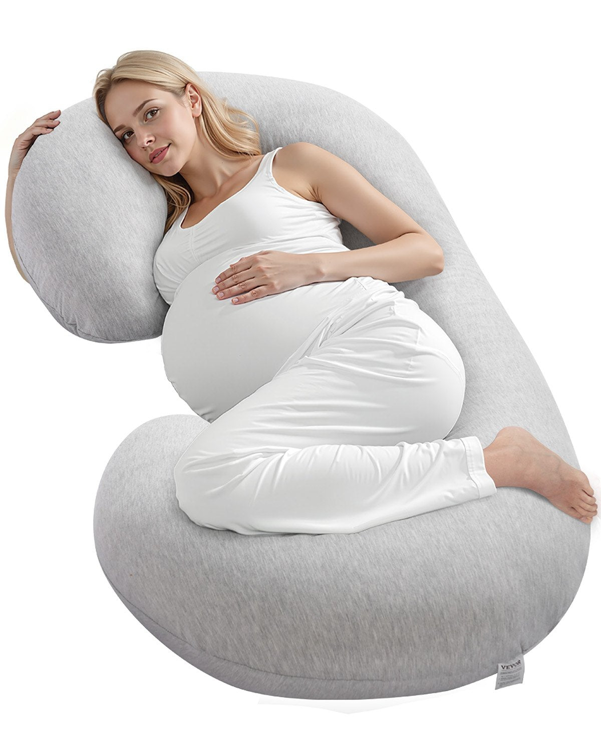 VEVOR Pregnancy Pillow C-Shaped Full Body Maternity Pillow Soft and Breathable