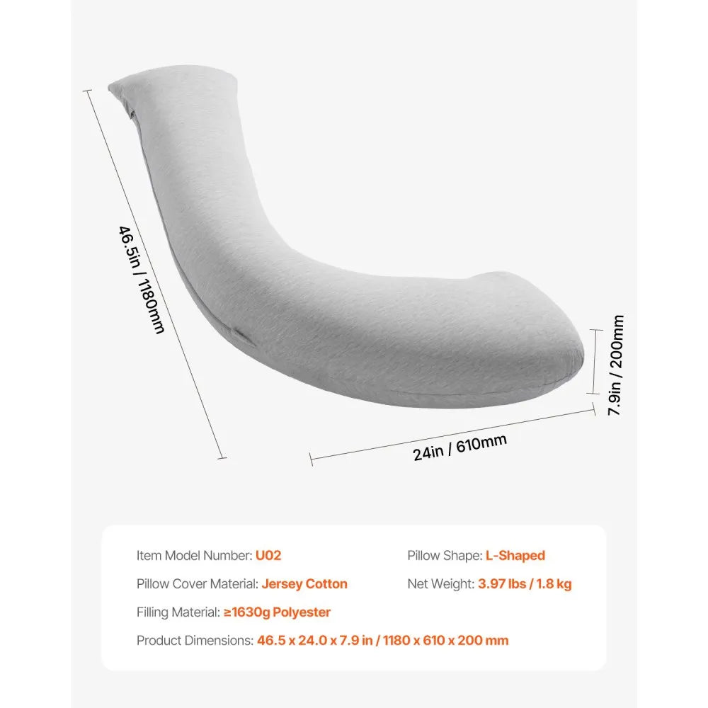 VEVOR Pregnancy Pillows L-Shaped Pregnant Maternity Pillow Soft & Breathable