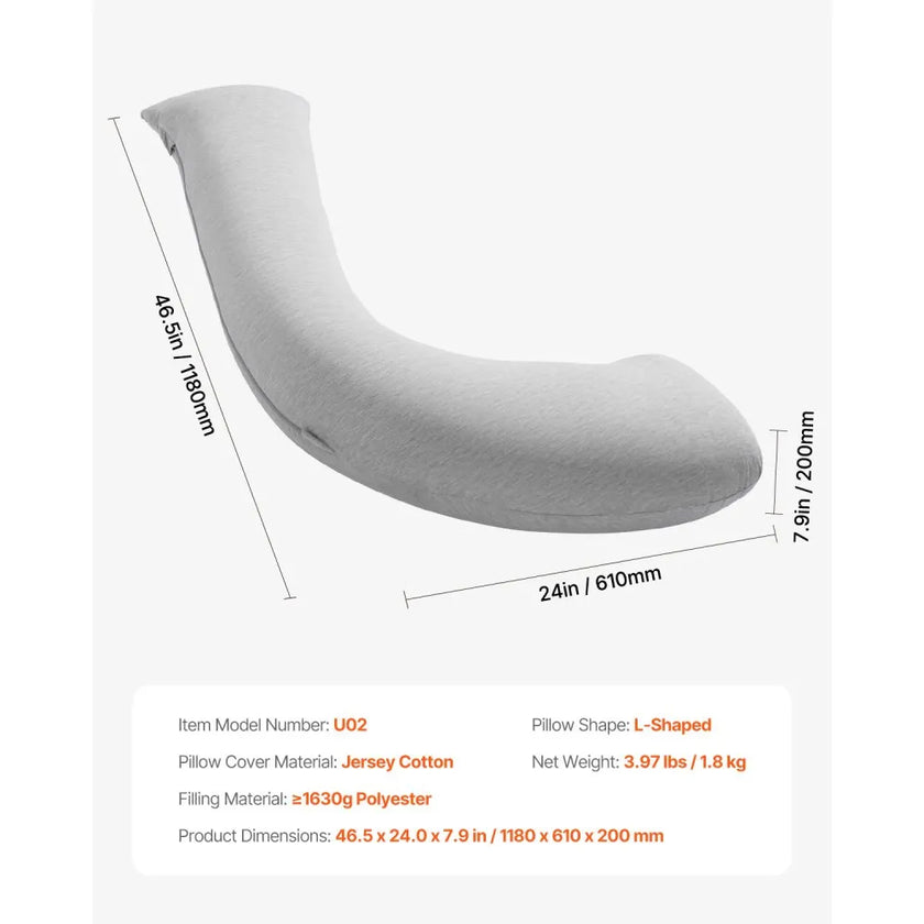 VEVOR Pregnancy Pillows L-Shaped Pregnant Maternity Pillow Soft & Breathable