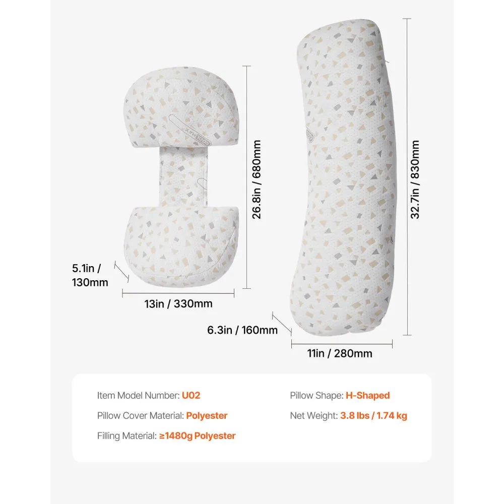 VEVOR Pregnancy Pillows Adjustable & Soft Maternity Pillow for Pregnant Women