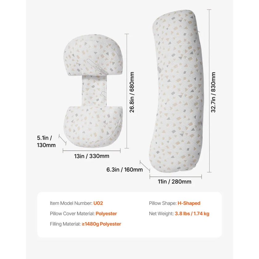 VEVOR Pregnancy Pillows Adjustable & Soft Maternity Pillow for Pregnant Women