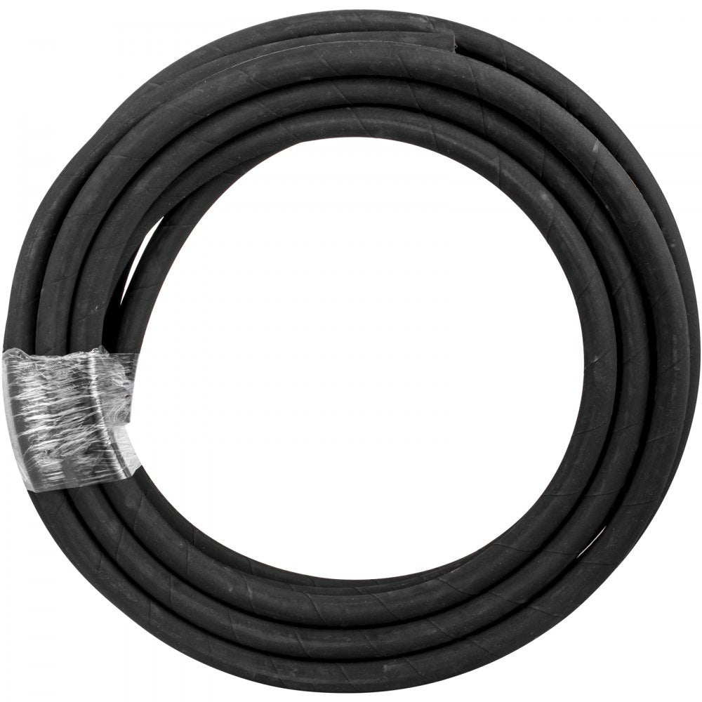 VEVOR Hydraulic Hose 1/4 inch x 100 ft, Coiled Hydraulic Hose 5800 PSI, Rubber Hydraulic Hose with 2 High-Tensile Steel Wire Braid, Bulk Hydraulic Hose -20? to 140?, Hydraulic Oil Flexible Hose