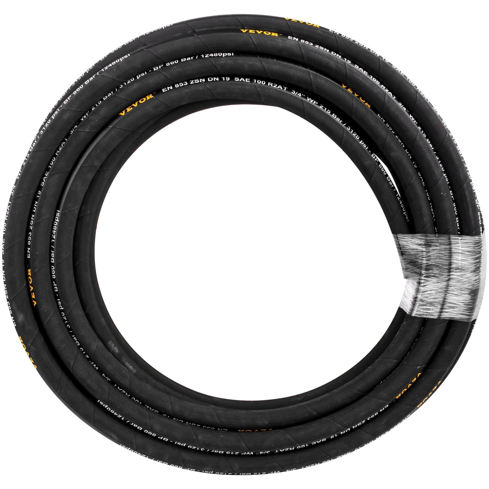 VEVOR Hydraulic Hose, Coiled Hydraulic Hose 50 ft, Bulk Hydraulic Hose 3120 PSI