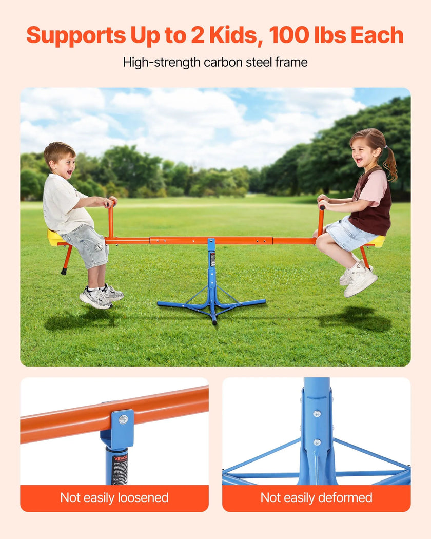 VEVOR Kids Seesaw 100 lbs Capacity 360 Degrees Rotating Teeter Totter Aged 3+