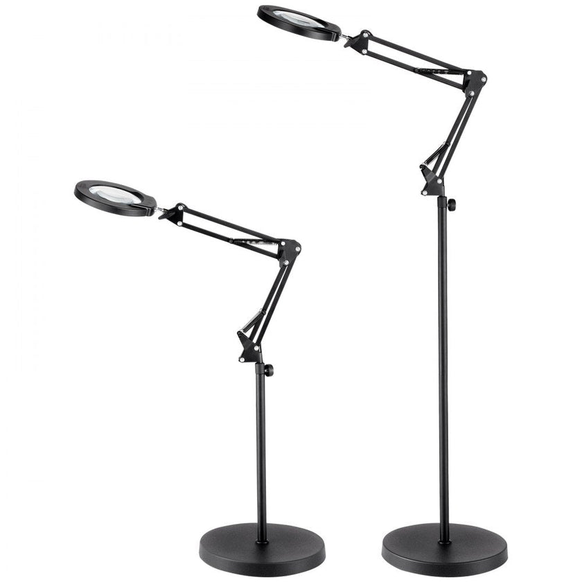 VEVOR 5X Floor Magnifying Glass with Light and Stand LED 5 Color Modes 3-in-1