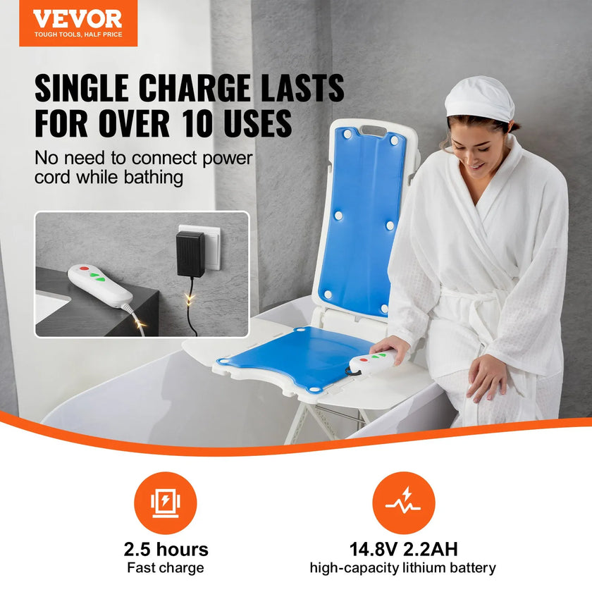 VEVOR Electric Chair Lift, Devices to Lift Elderly off Floor for Elderly, 3.03-19.96 inch Height Adjustable, Support Up to 310 LBS, 45° Tilt for Comfortable Leaning, for Seniors, Patient, Elderly