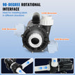 VEVOR 2 Speed SPA Pump, 48-Frame, AC 110-120V Hot Tub SPA Pump, 1.5HP/150GPM/42.65ft High Speed or 0.46HP/70GPM/9.18ft Low Speed, 2