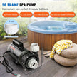 VEVOR 2 Speed SPA Pump, 56-Frame, AC 220-240V Hot Tub SPA Pump, 3HP/200GPM/65.61ft High Speed or 0.4HP/100GPM/16.07ft Low Speed, 2