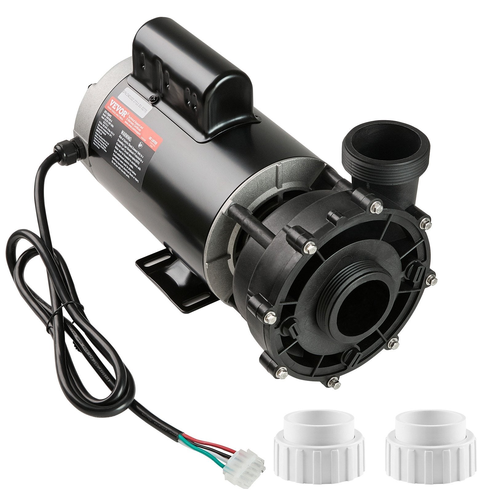 VEVOR 2 Speed SPA Pump, 56-Frame, AC 220-240V Hot Tub SPA Pump, 4HP/210GPM/65.61ft High Speed or 0.7HP/103GPM/16.07ft Low Speed, 2