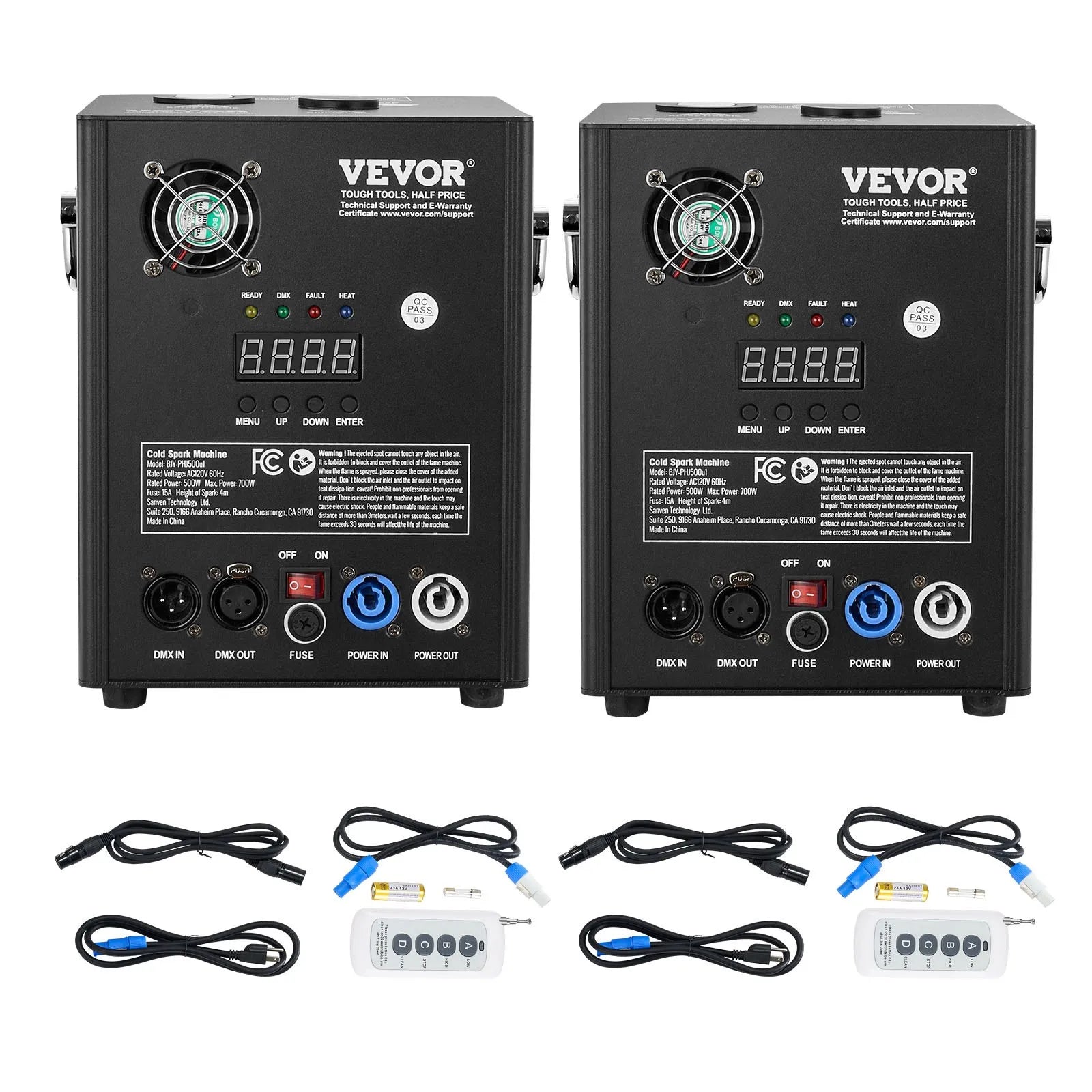 VEVOR Cold Spark Firework Machine x2 500W 6.6-13ft Stage DJ Wedding Event Party