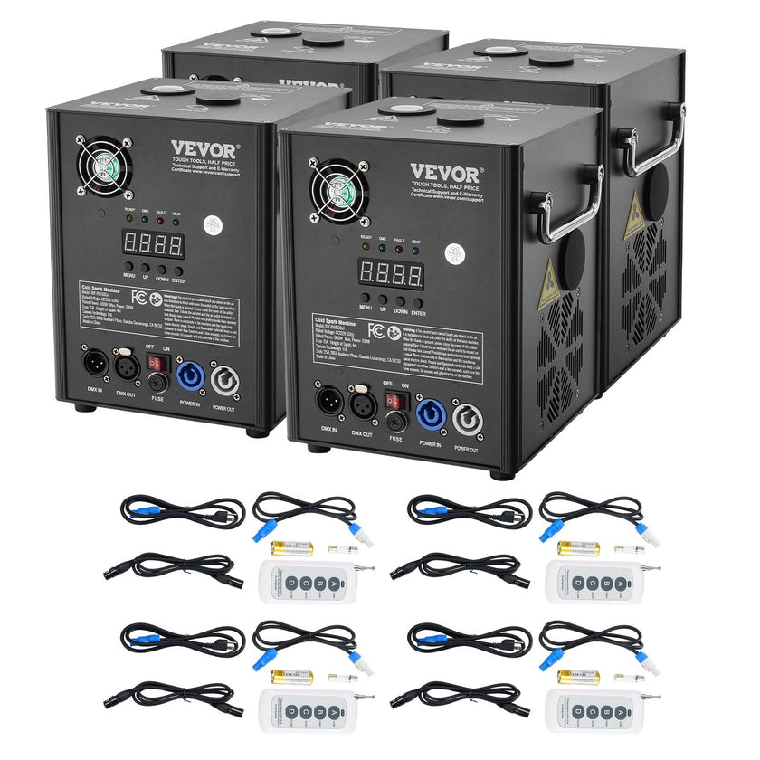 VEVOR Cold Spark Firework Machine x4 500W 6.6-13ft Stage DJ Wedding Event Party