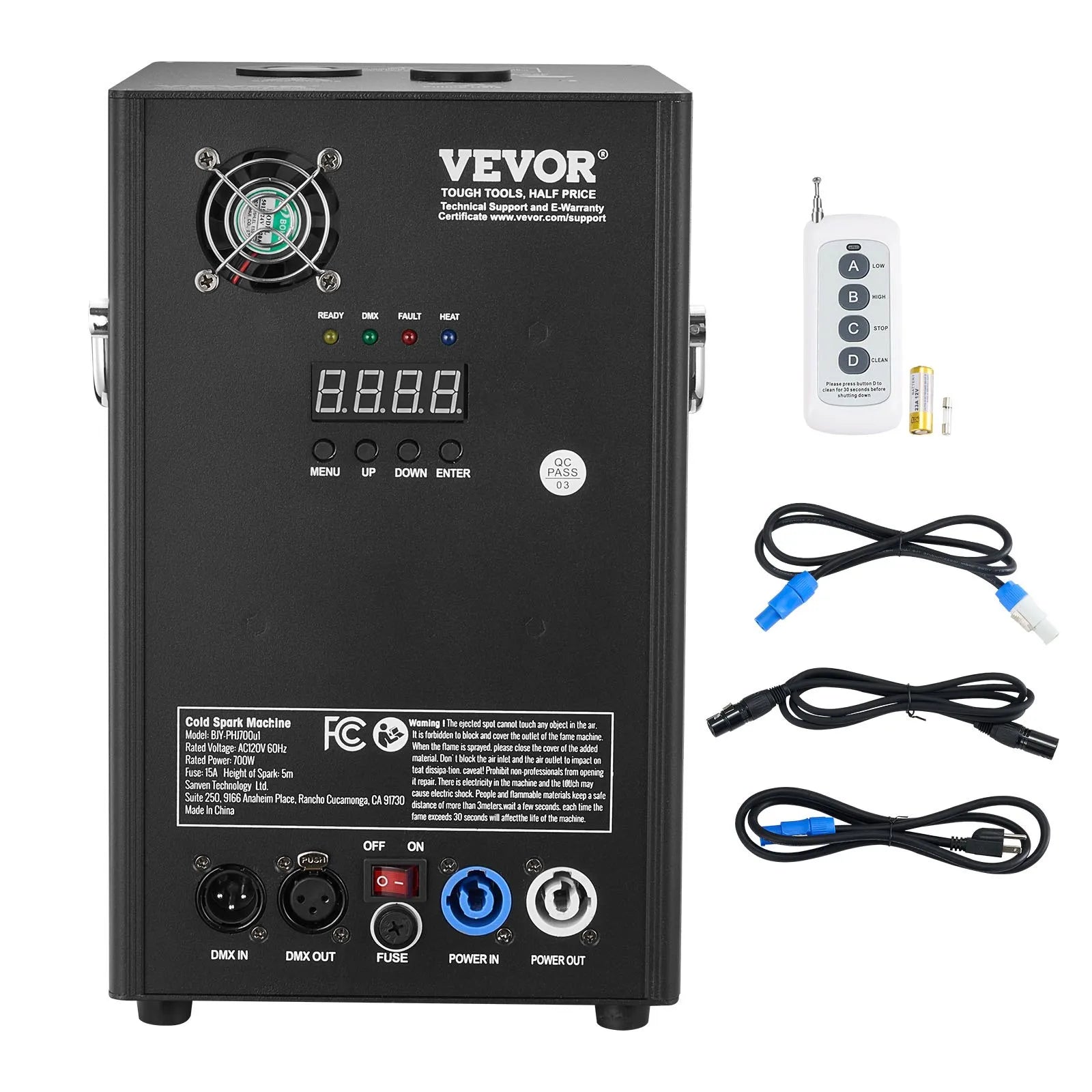 VEVOR Cold Spark Firework Machine 700W 6.6-16.4ft Stage DJ Wedding Event Party