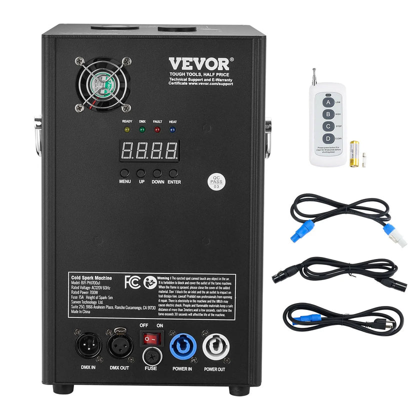 VEVOR Cold Spark Firework Machine 700W 6.6-16.4ft Stage DJ Wedding Event Party