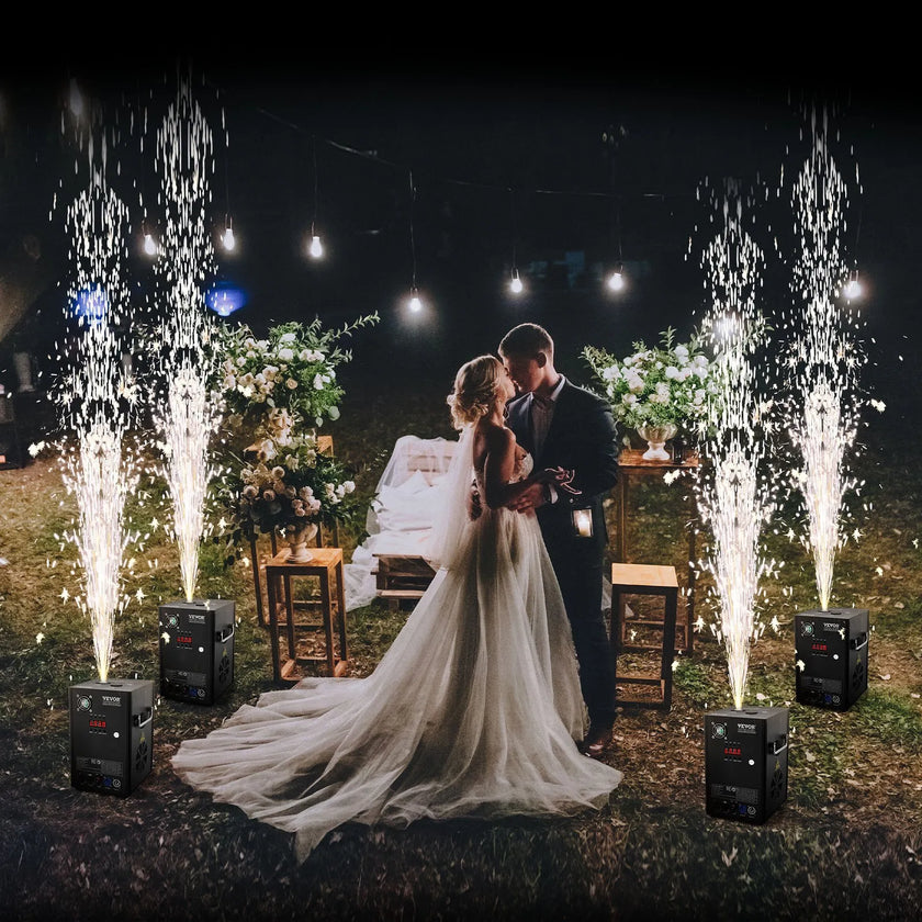 VEVOR Cold Spark Firework Machinex4 700W 6.6-16.4ft Stage DJ Wedding Event Party