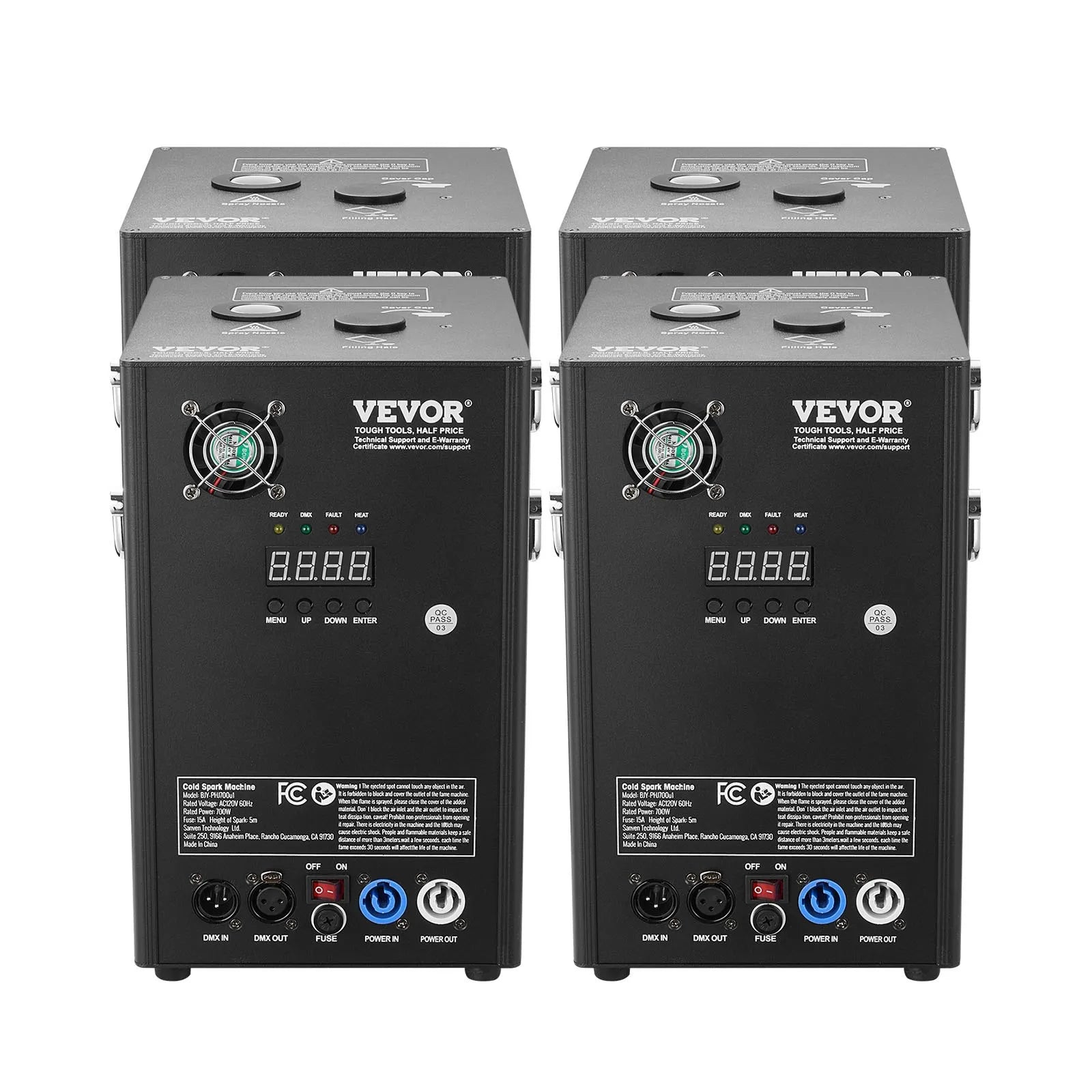 VEVOR Cold Spark Firework Machinex4 700W 6.6-16.4ft Stage DJ Wedding Event Party