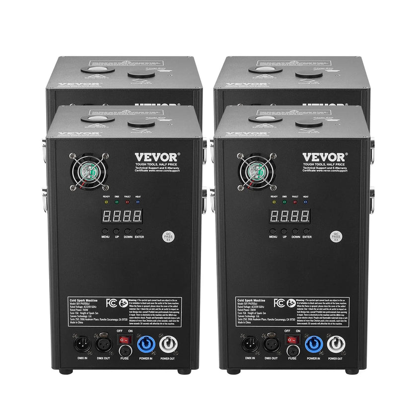 VEVOR Cold Spark Firework Machinex4 700W 6.6-16.4ft Stage DJ Wedding Event Party