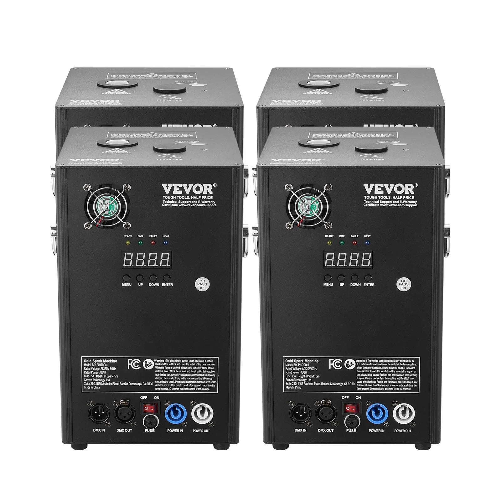 VEVOR Cold Spark Firework Machinex4 700W 6.6-16.4ft Stage DJ Wedding Event Party