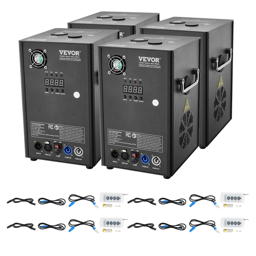 VEVOR Cold Spark Firework Machinex4 700W 6.6-16.4ft Stage DJ Wedding Event Party