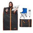 VEVOR Sauna Blanket for Detoxification, 1050W Portable Far Infrared Sauna Tent for Home, 104- 167?, 1-60 Minutes Timer , Personal Sauna Box for Home Spa Indoor Black 27.56 x 31.5 x 38.58 inch