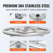 VEVOR 12 inch Round Drop-in Fire Pit Pan, Stainless Steel Fire Pit Burner Kit, Natural & Propane Gas Fire Pan with 92,000 BTU for Indoor or Outdoor Use