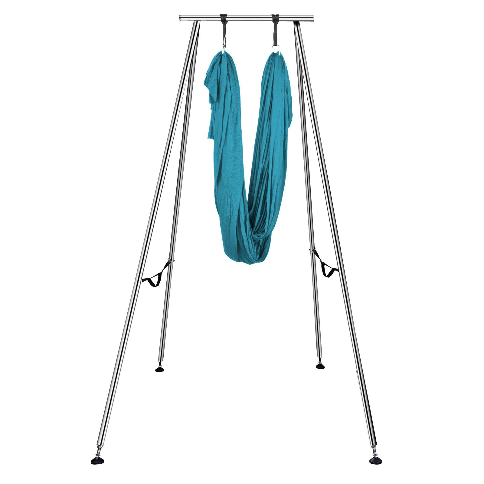 VEVOR Yoga Sling Inversion, 9.6 FT Height Inversion Yoga Swing Stand,Max Capacity 551lbs/250kg Aerial Yoga Frame with 236in/6m Yoga Swing Inversion Sling Body Bundle Safety Belts (Green, 19.6ft)