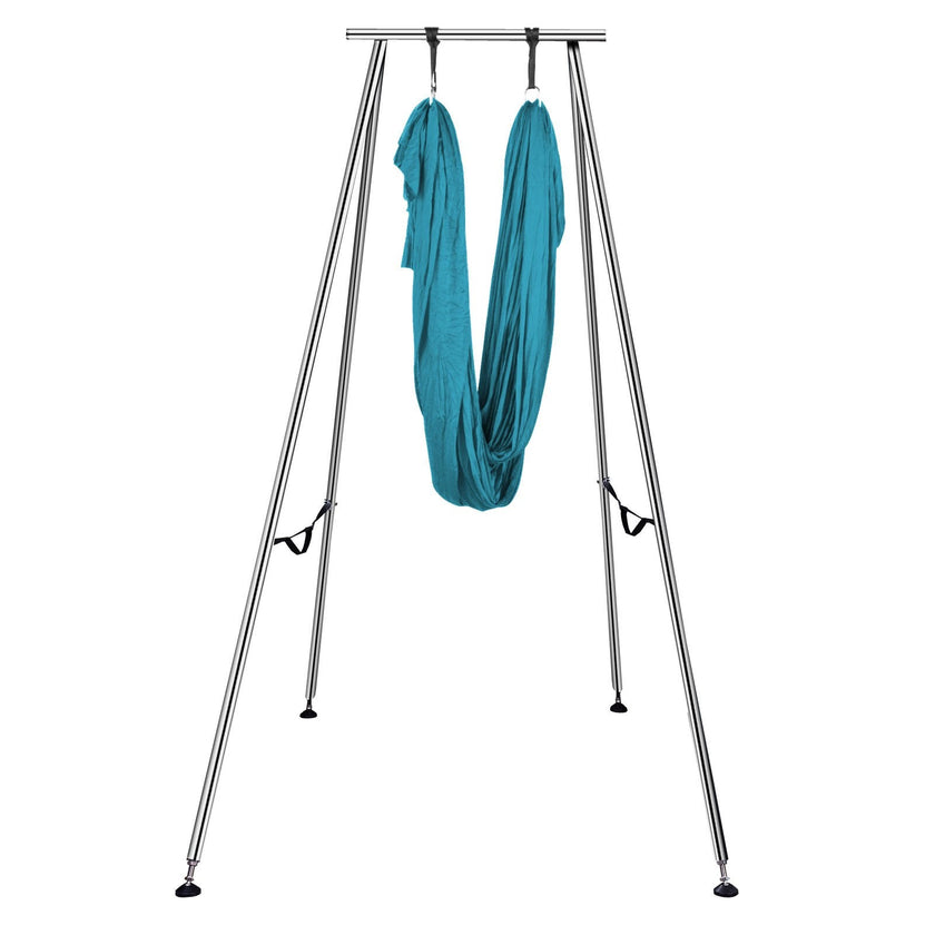 VEVOR Yoga Sling Inversion, 9.6 FT Height Inversion Yoga Swing Stand,Max Capacity 551lbs/250kg Aerial Yoga Frame with 236in/6m Yoga Swing Inversion Sling Body Bundle Safety Belts (Green, 19.6ft)