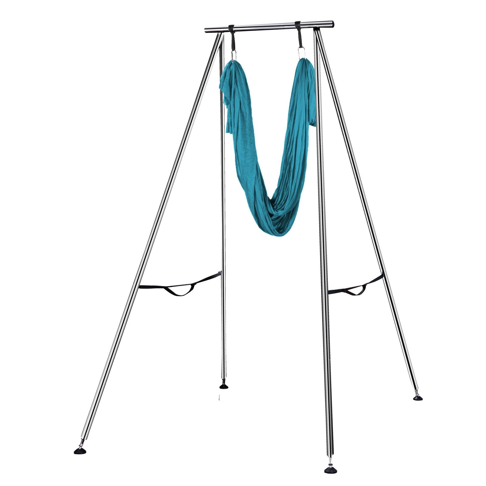 VEVOR Yoga Sling Inversion, 9.6 FT Height Inversion Yoga Swing Stand,Max Capacity 551lbs/250kg Aerial Yoga Frame with 236in/6m Yoga Swing Inversion Sling Body Bundle Safety Belts (Green, 19.6ft)