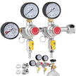 VEVOR Triple Gauge Regulator, CO2 Regulator Gauge with 0-60PSI, Heavy Duty CO2 Gauge Gas System, Draft Beer Regulator with Check Valve, Adjustable Pressure Regulator for Draft Beer Homebrew, CGA320