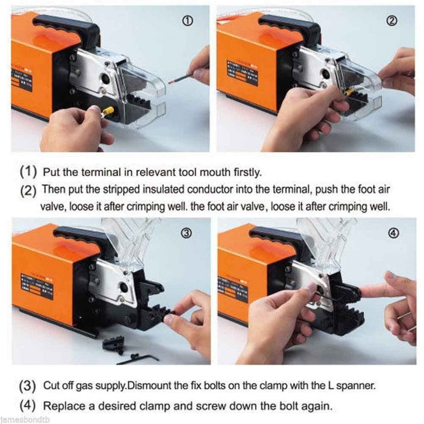 VEVOR Pneumatic Crimping Tool Am-10, Air Powered Wire Terminal Crimping Machine Crimping Up To 16mm2, Pneumatic Crimper Plier Machine with 10 Sets Of Dies for Many Kinds of Terminals