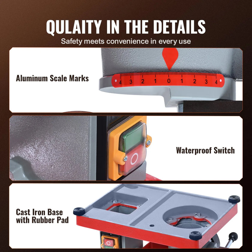 VEVOR Circular Saw Blade Sharpener, 370W Rotary Angle Mill Grinder, 3600RPM Saw Blade Grinding Sharpening Machine with 6 Saw Centerings, 5-inch Grinding Wheel for Carbide Tipped Saw Blades
