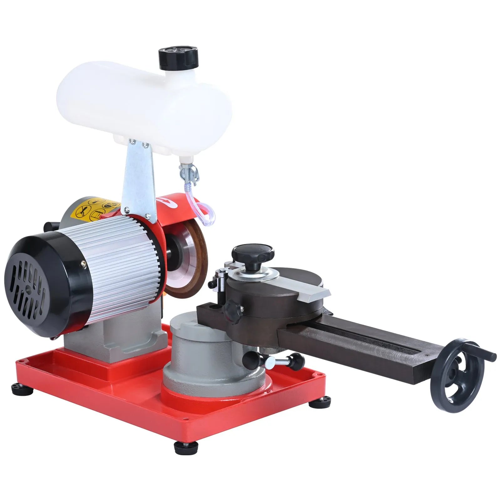 VEVOR Circular Saw Blade Sharpener, 370W Rotary Angle Mill Grinder with Water Tank, Water Injection Grinding Sharpening Machine & 6 Saw Centerings, 5-inch Grinding Wheel for Carbide Tipped Saw Blades