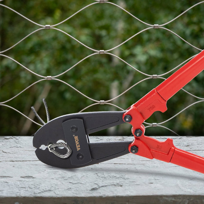 VEVOR 30 Inch Hand Swager Crimper 3 Cavity 5/32 1/4 5/16inch Swaging Tool for Copper Aluminum Oval Sleeves and Stop Sleeves Wire Rope Crimping Tool Propress Swage Tool Long Handle Labor Save