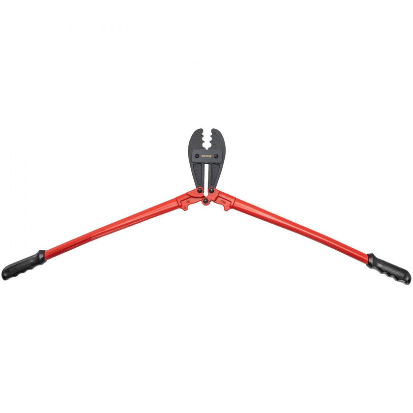 VEVOR 30 Inch Hand Swager Crimper 3 Cavity 5/32 1/4 5/16inch Swaging Tool for Copper Aluminum Oval Sleeves and Stop Sleeves Wire Rope Crimping Tool Propress Swage Tool Long Handle Labor Save