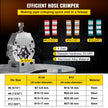 VEVOR Manually Operated AC Hose Crimper Hydra-Krimp 71550 Manual AC Hose Crimper Kit Air Conditioning Repair Handheld AC Hose Crimping Tool with 4 Dies